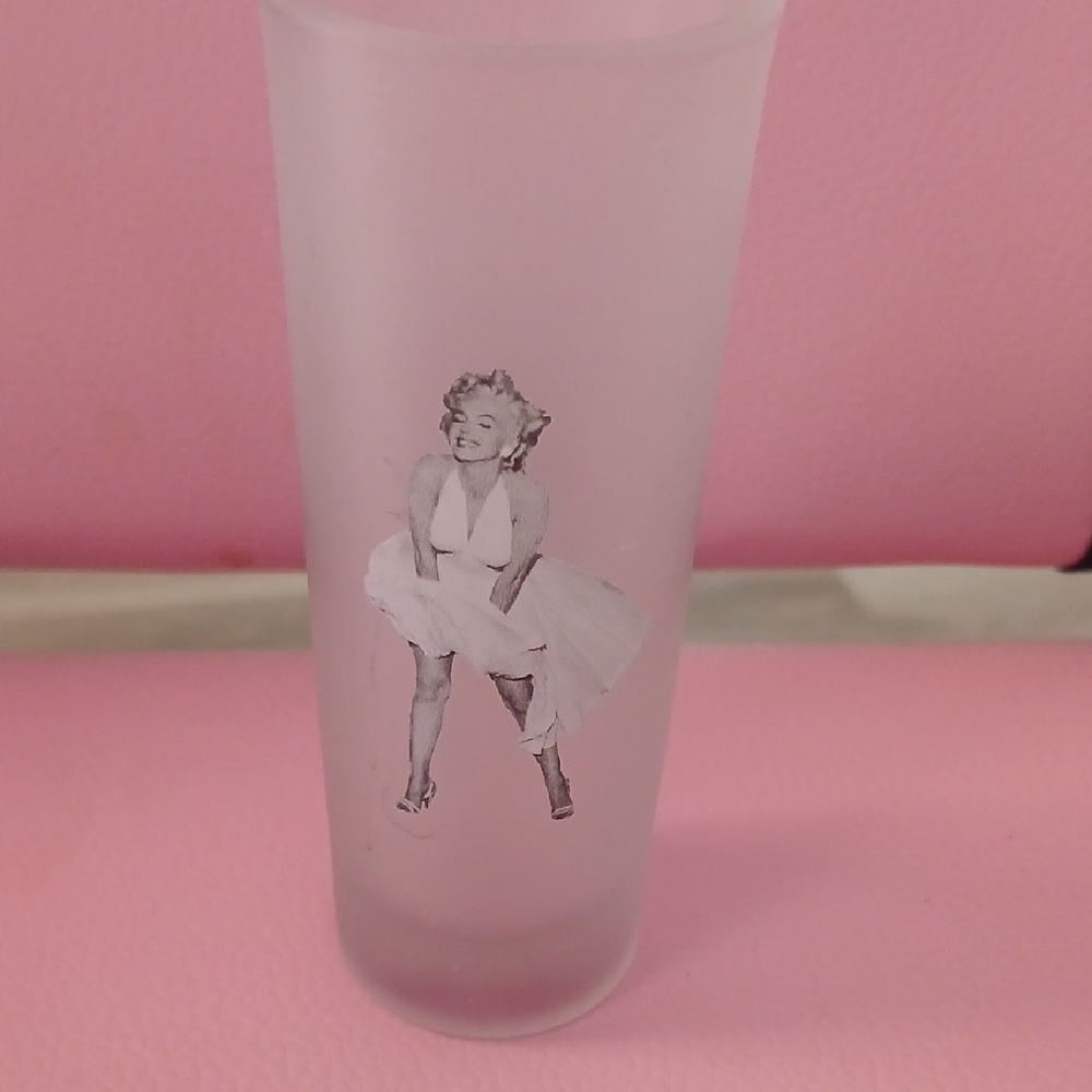 Marilyn Monroe Frosted Glass Tumbler with Iconic Design